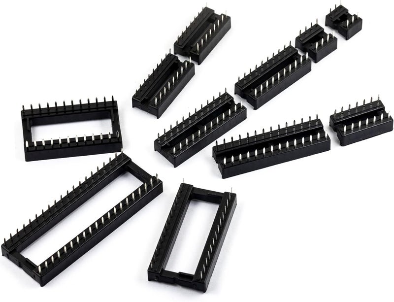 jujinglobal 204pcs 11 Types DIP IC Socket Kit 2.54mm 0.1" Pitch 6 8 14 16 18 20 24 24Wide 28 28Wide 40 Pin DIP IC Socket Solder Type Adaptor Assortment Kits - Image 5